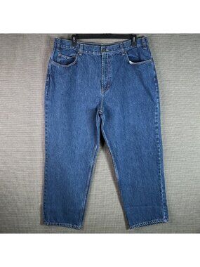 Kirkland Signature Mens Size 42x30 Blue Relaxed Fit Denim Jeans Medium Wash